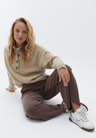 Women Brown Soft Touch Straight Pants