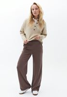 Women Brown Soft Touch Straight Pants