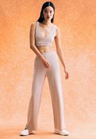 Women Beige Soft Touch Straight Pants