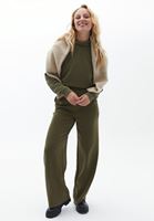 Bayan Yeşil Yumuşak Dokulu Loose-Fit Sweatshirt
