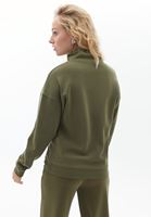 Bayan Yeşil Yumuşak Dokulu Loose-Fit Sweatshirt