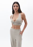 Women Beige Soft Touch Crop Singlet