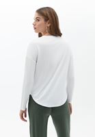 Women Cream Loose Fit Tshirt with Long Sleeves