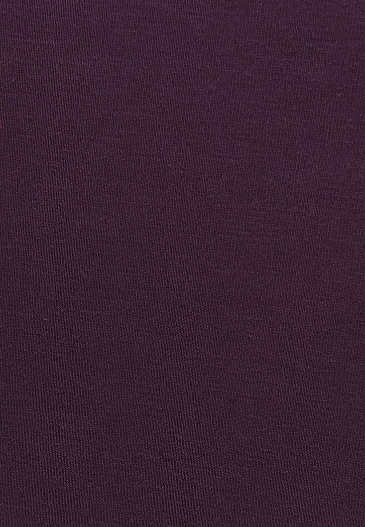 Women Purple Loose Fit Tshirt with Long Sleeves