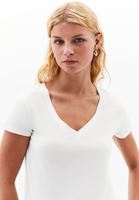Women Cream Soft Touch V-neck Tshirt
