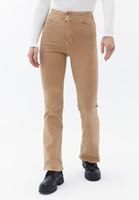 Women Beige High Rise Bootcut Pants