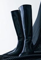 Women Black Vegan Leather Long Boots