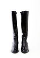 Women Black Vegan Leather Long Boots