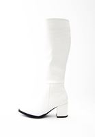 Women White Vegan Leather Long Boots