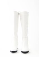 Women White Vegan Leather Long Boots