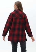 Women Mixed Oversize Plaid Jacket