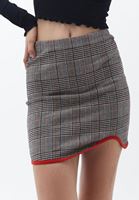 Women Mixed Plaid Mini Skirt