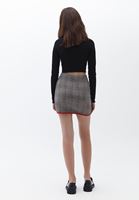 Women Mixed Plaid Mini Skirt