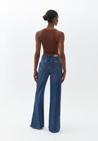 Women Blue High Rise Straight Fit Denim Pants