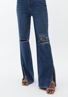 Women Blue High Rise Straight Fit Denim Pants