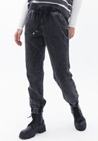 Bayan Siyah Beli Lastikli Denim Jogger Pantolon