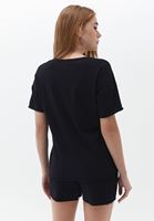 Bayan Siyah V Yaka Oversize Tişört