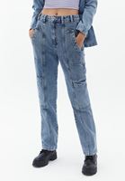 Women Blue Cargo Pants with Pocket Detail