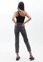 Women Grey High Waist Denim Pants