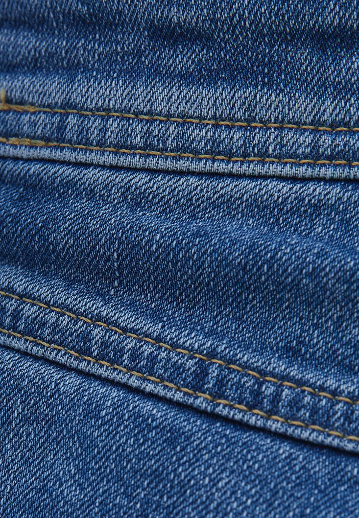 نساء أزرق بنطال جينز قطني بقصة مستقيمة