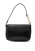 Women Black Strapped Bag with Chain Detail