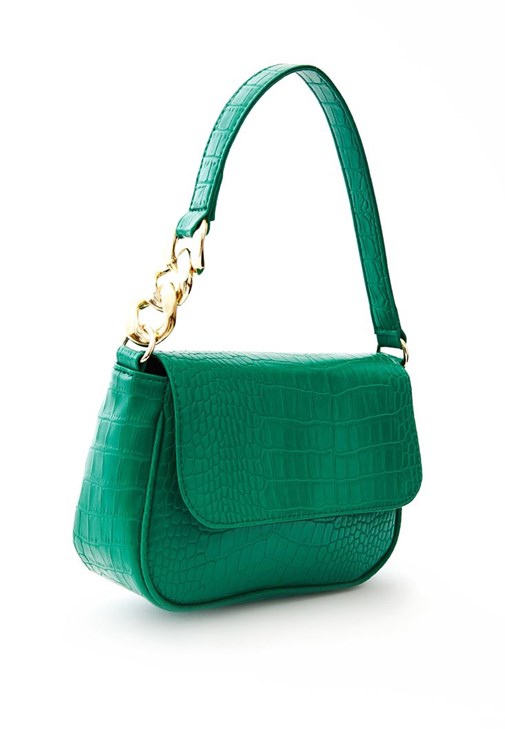 ショルダーバッグ・ポシェット GREEN STUFF Simple shopping bag 62 volume line green Green Strapped Bag with Chain Detail Online Shopping | OXXOSHOP