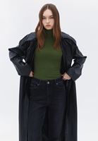 Women Green Turtleneck Knitwear Sweater