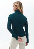 Women Green Turtleneck Knitwear Sweater