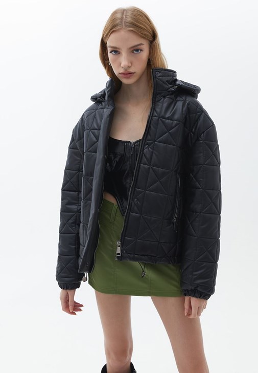 【BitterCells】Eco Leather Puffer Jacket ■関税込み■ BitterCells】Eco Leather Puffer Jacket □関税込み□