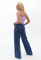 Women Blue High Rise Baggy Fit Pants