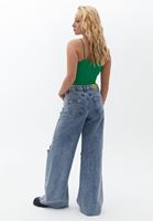 Women Blue High Rise Baggy Fit Pants