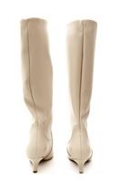 Women Beige Vegan Leather Long Boots