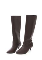 Women Brown Vegan Leather Long Boots