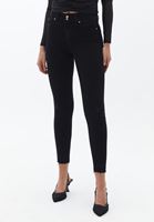 Bayan Siyah Yüksek Bel Skinny-Fit Pantolon