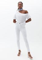 Women White Tshirt with Collar Detail