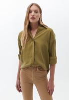 Bayan Yeşil Oversize Gömlek ( MODAL )