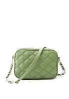 Women Green Quilted Shoulder Bag