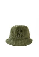 Women Green Bucket Hat with Statement