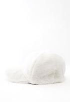 Women Cream Plushy Hat