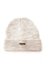 Women Beige Beanie with Statement