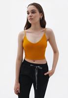 Women Yellow Seamless Crop Top