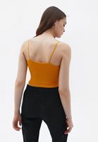 Women Yellow Seamless Crop Top