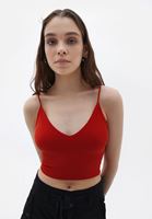 Women Red Seamless Crop Top