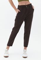 Women Brown Baggy Hose mit hoher Taillenform