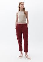 Women Bordeaux Ultra High Rise Carrot Fit Pants