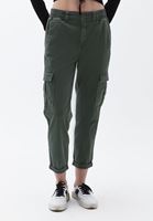 Women Green Ultra High Rise Carrot Fit Pants