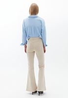 Women Beige Ultra High Waisted Flared Pants