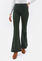 Women Green Ultra High Waisted Flared Pants