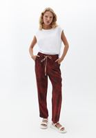 Women Bordeaux High Rise Tie Dye Wash Pants