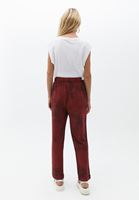 Women Bordeaux High Rise Tie Dye Wash Pants